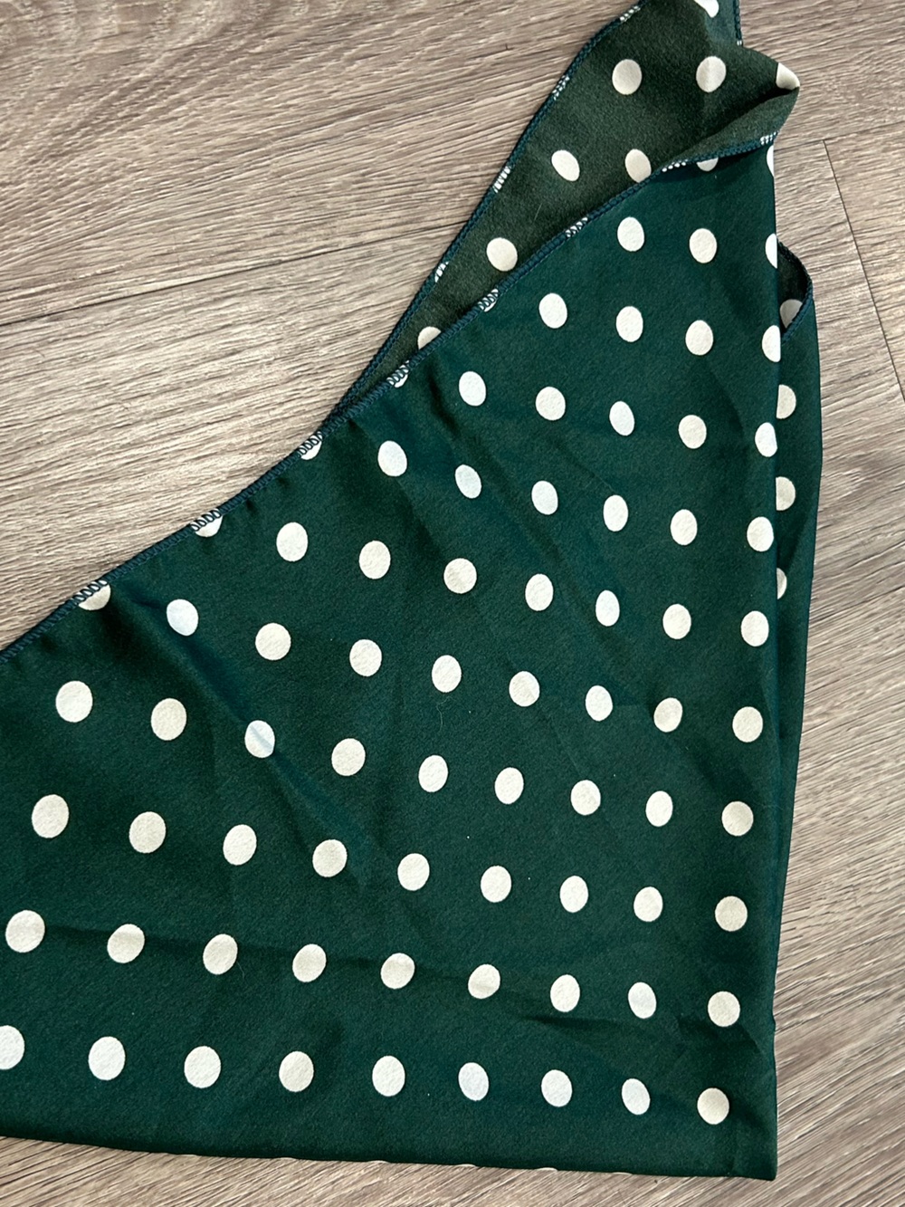 Green Polka Dot Scarf / Bandana